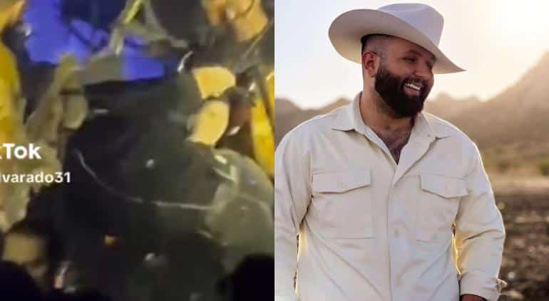 ¡La borrachera le hizo efecto! Así se cayó Carin León en pleno concierto por tomar de más