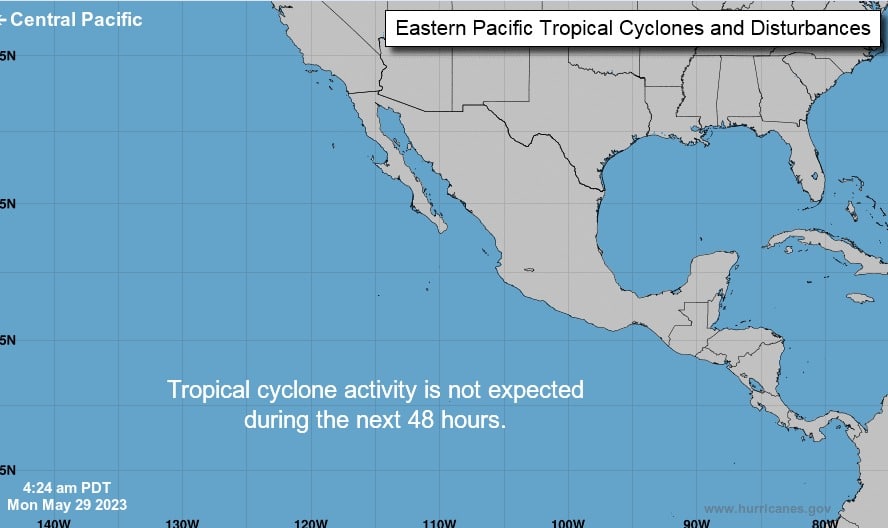 Sin ciclones activos Océano Pacífico