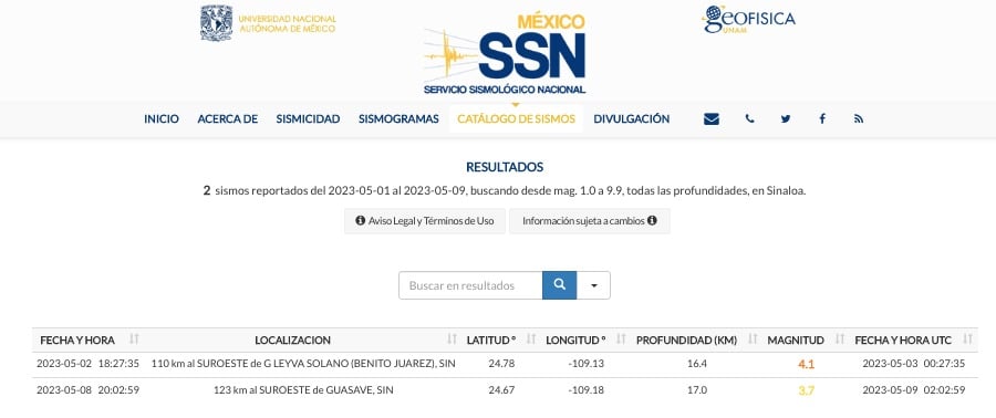 Sismo Guasave