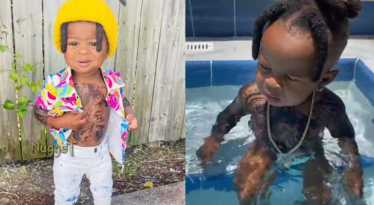 Madre es tundida en redes sociales por tatuar a su hijo desde los seis meses