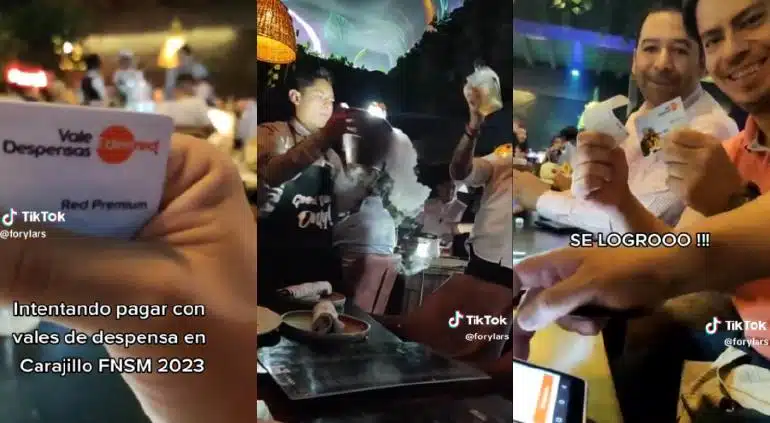 VIDEO: Joven paga una lujosa cena con ¡vales de despensa! Se volvió viral en redes