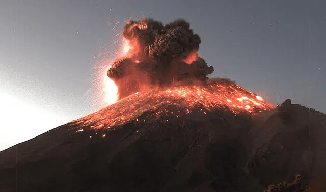 Volcán Popocatépetl amarillo fase 3