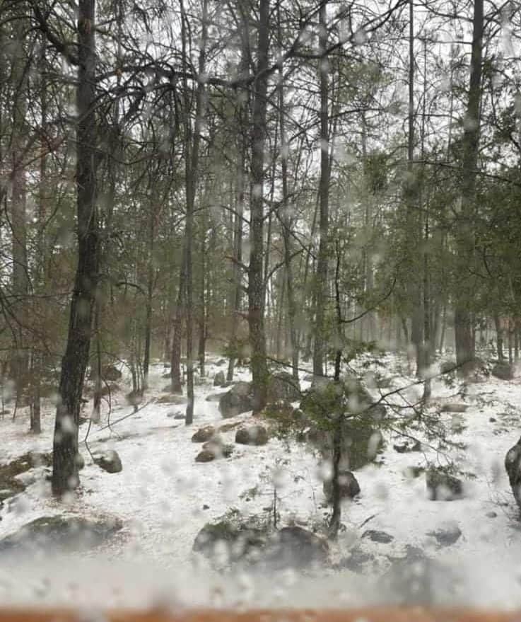 ¡Mayo sigue muy loco! Cae intensa granizada que cubre de blanco a Mexiquillo, Durango