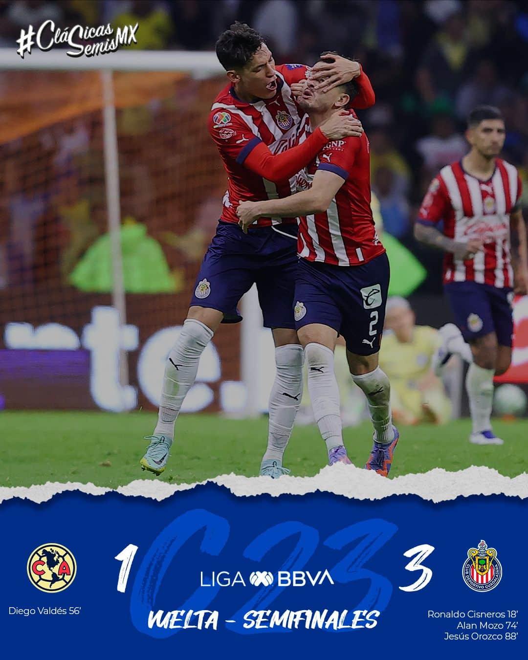 ¡Para la historia! Chivas elimina en el Clásico Nacional al América y van a la final