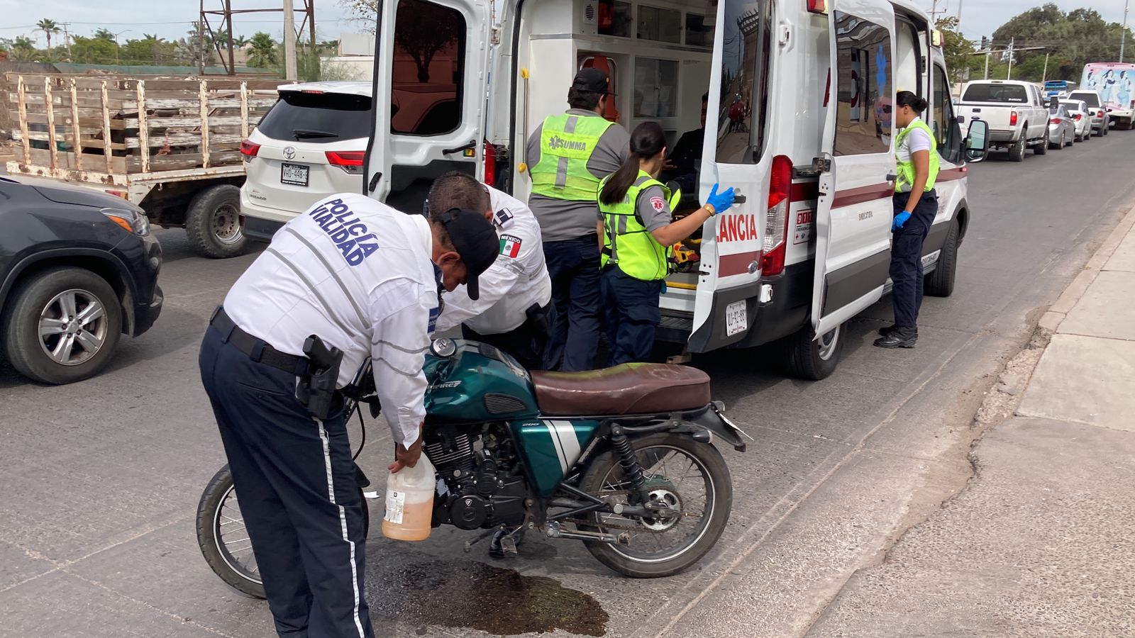 Accidente motociclista en Los Mochis