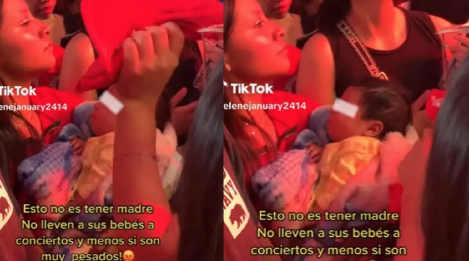 VIDEO: ¡Indignación! Graban a mujer con bebé en manos durante concierto de  Cartel de Santa | Línea Directa