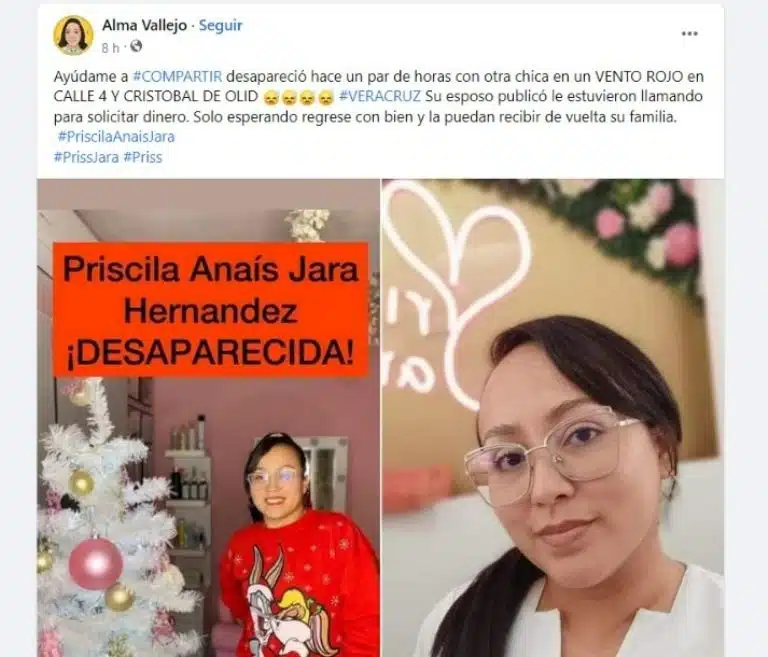 ¡Se busca! Priscila Jara desapareció cuando iba a trabajar; trasciende que pidieron recompensa