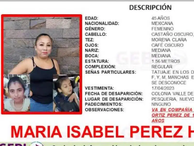 ¡Se busca! Reportan desaparición de mujer y sus dos hijos en Nuevo León