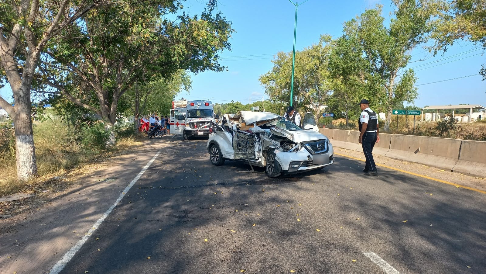 Accidente tipo choque en la carretera Guamúchil-Angostura