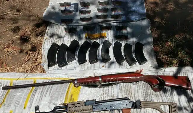 Armas decomisadas en Michoacán