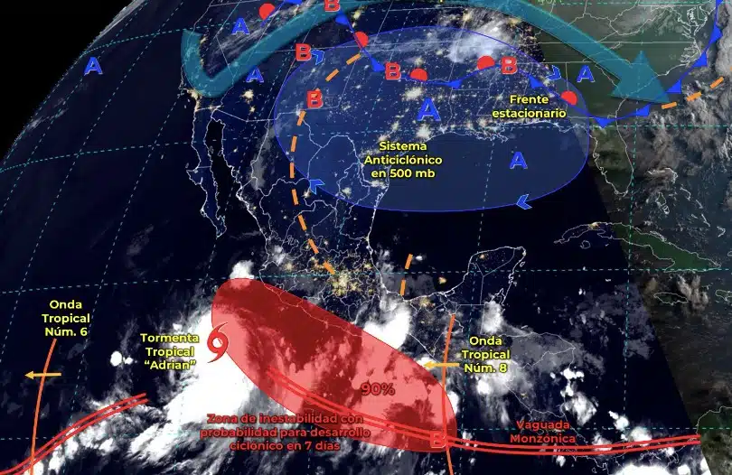 Onda Tropical, Sistema anticiclónico, Tormenta Tropical, Zona de inestabilidad