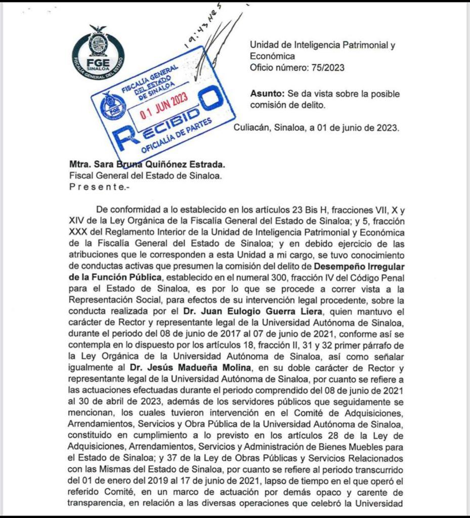 Denuncia UAS FGE