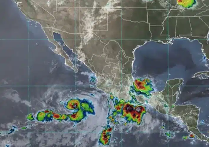 Mapa de México con una depresión tropical