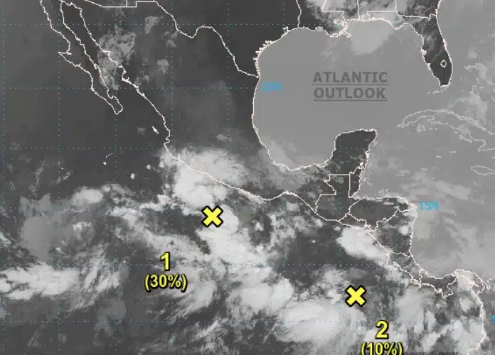 Dos zonas de inestabilidad se vigilan en el Pacífico Mexicano