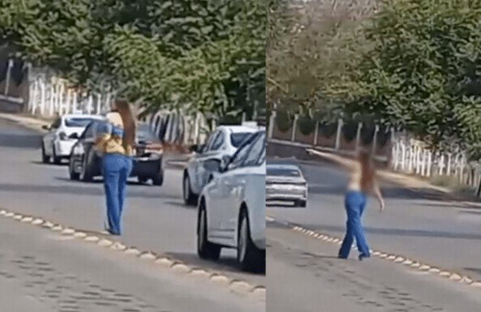 En protesta por el robo de su plaza, mujer se desnuda frente a la Secretaría de Educación en Tabasco