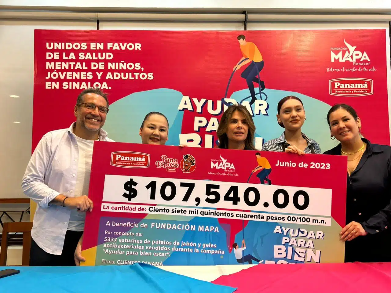 Grupo Panamá logró recaudar 107 mil 540 pesos que fueron donados a la “Fundación Mapa, Renacer A.C.”
