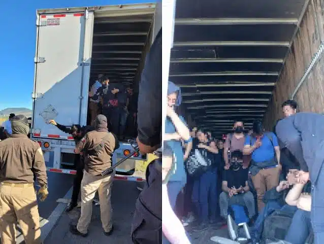 Guardia Civil en SLP rescata a 69 migrantes abandonados en un tráiler