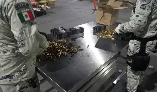 Guardia Nacional decomisa balas en Aduana de Coahuila