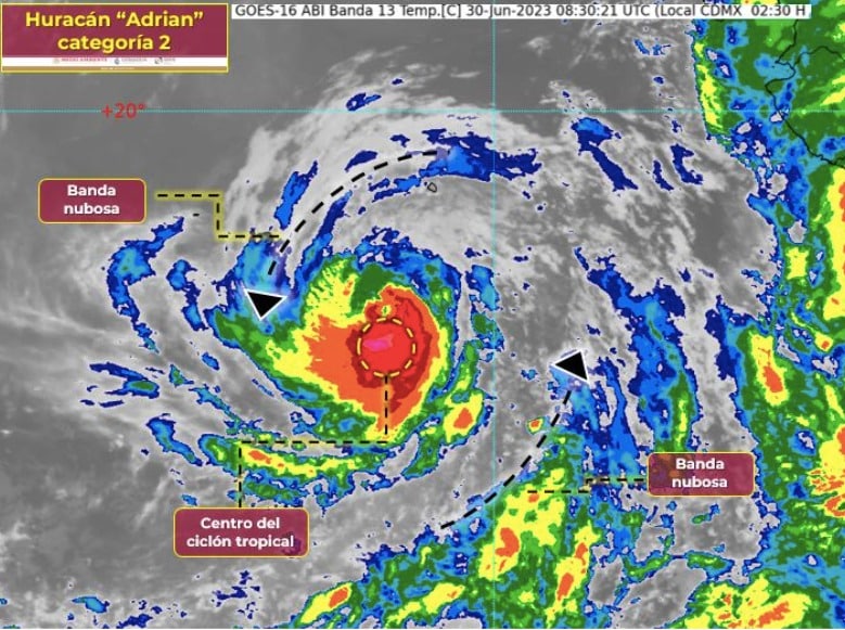 Ojo de un huracán como relieve