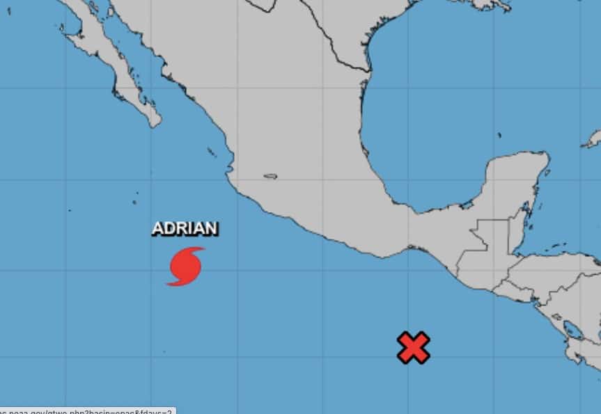 Huracán Adrian en el Océano Pacífico