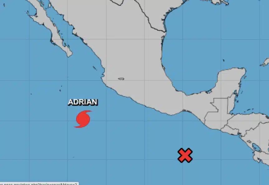 Huracán Adrian en el Océano Pacífico
