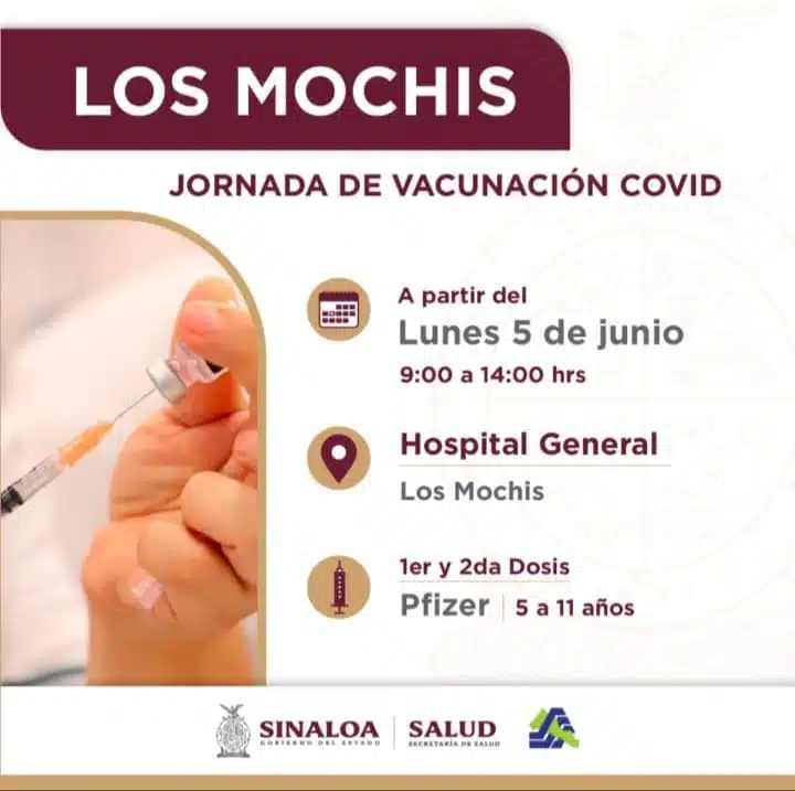 ¡También en Hospital General de Los Mochis! Inicia vacunación COVID a niños de 5 a 11 años 