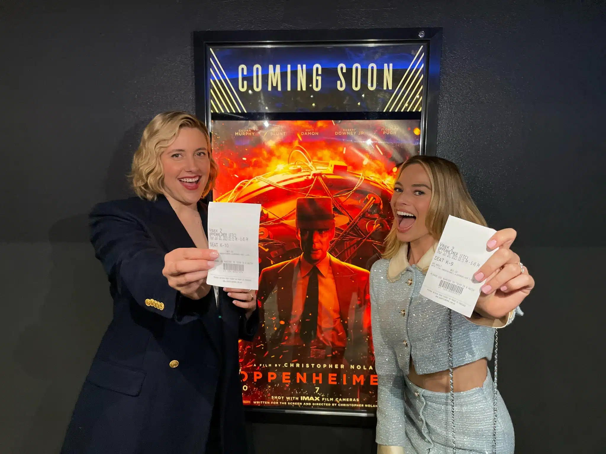 La actriz Margot Robbie y la directora de Barbie compran entradas para ver los estrenos del verano