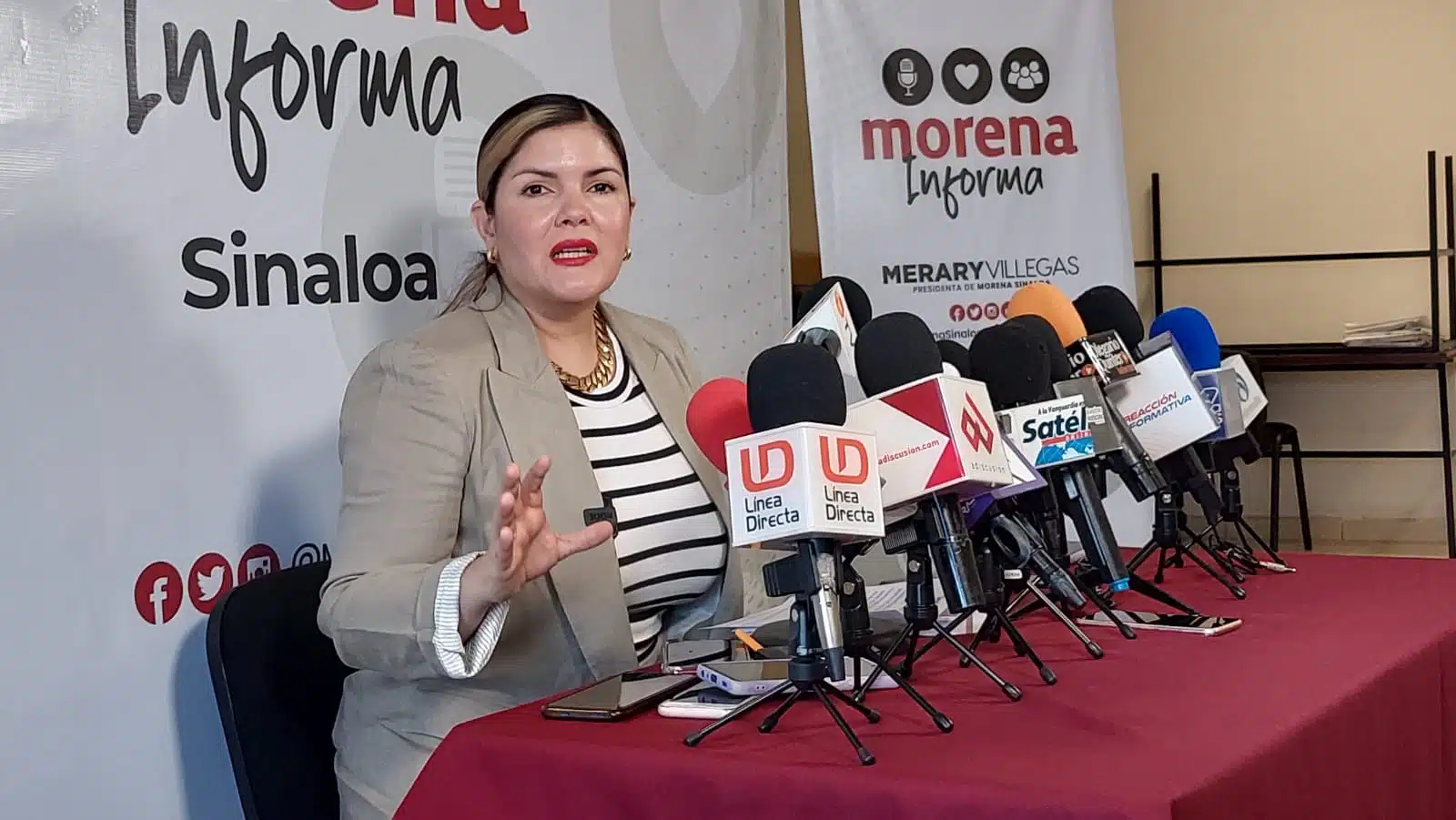 Merary Villegas Sánchez, presidenta de Morena en Sinaloa.
