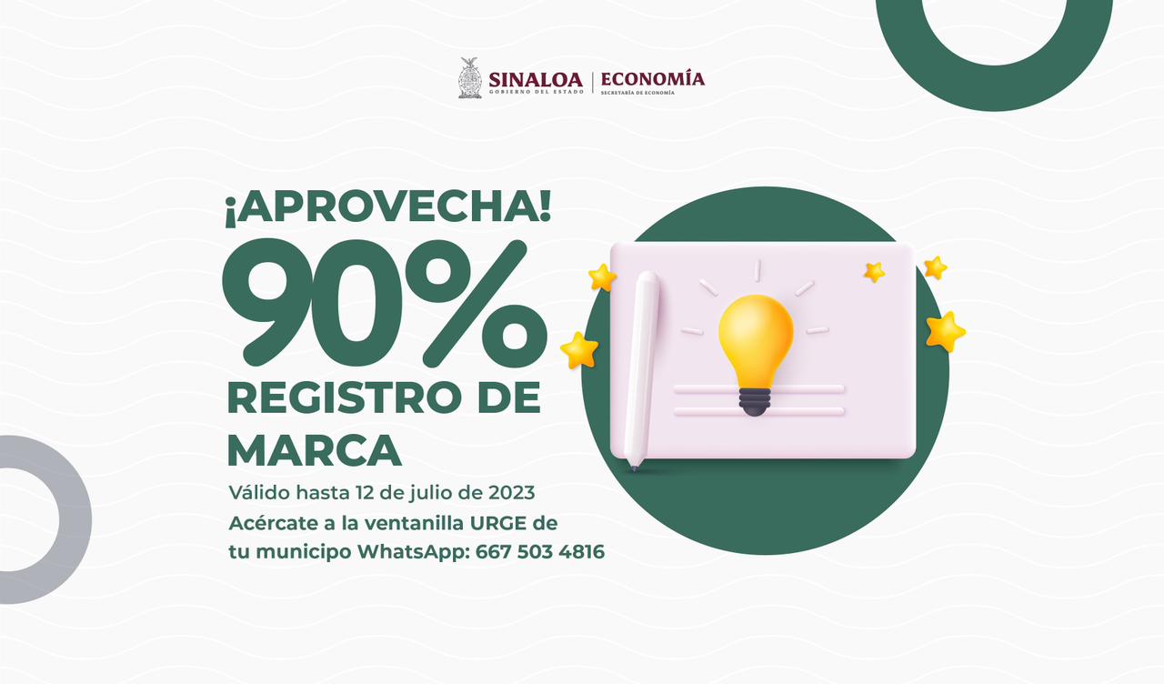 El trámite de registro de marca tendrá un descuento disponible del 90 por ciento