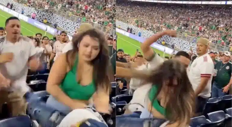 ¡Quiso defender al novio! Agarran a golpes a mujeres en pleno partido de futbol de México