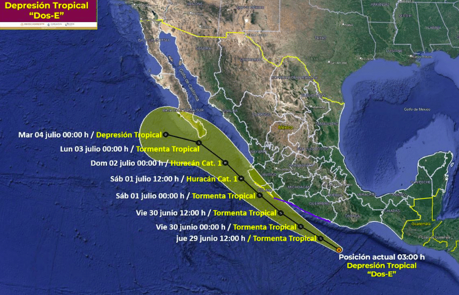 El SMN dio a conocer la posible trayectoria del segundo sistema tropical de la temporada.