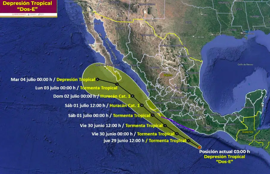 El SMN dio a conocer la posible trayectoria del segundo sistema tropical de la temporada. 