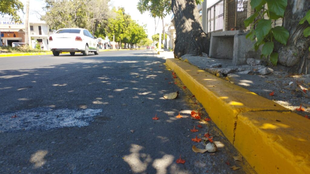 Prohiben estacionarse -Pinta Tránsito de amarillo la calle