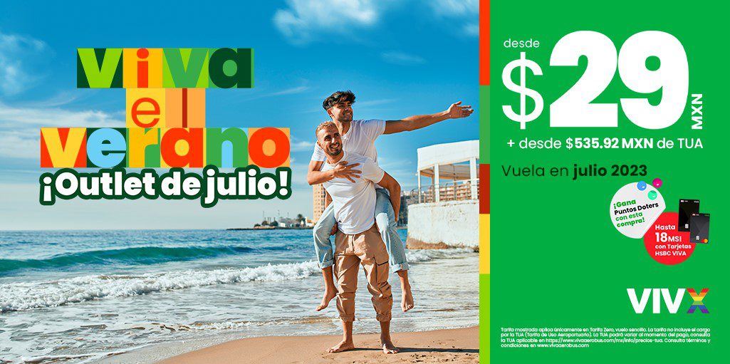 Outlet Viva Aerobus: Checa los fascinantes precios en los vuelos en el mes de julio