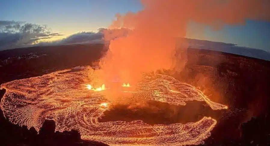 Volcán Kilauea de Hawái erupción