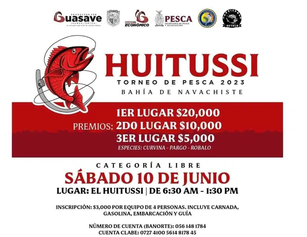 ¡Vámonos de pesca! Torneo de Pesca El Huitussi llega a Guasave