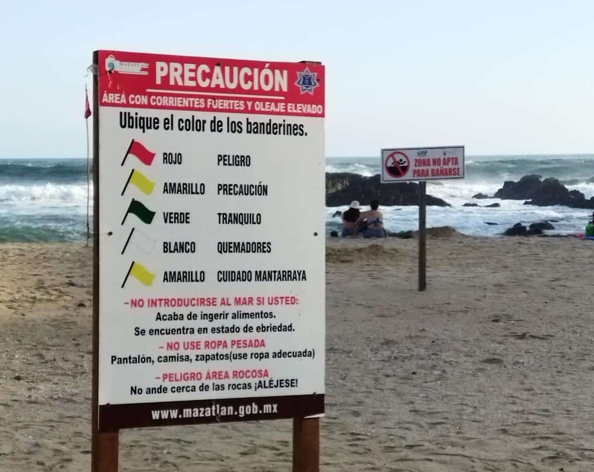 ¡Por mar de fondo! Restringen en Mazatlán actividades marinas y de playa hasta nuevo aviso 