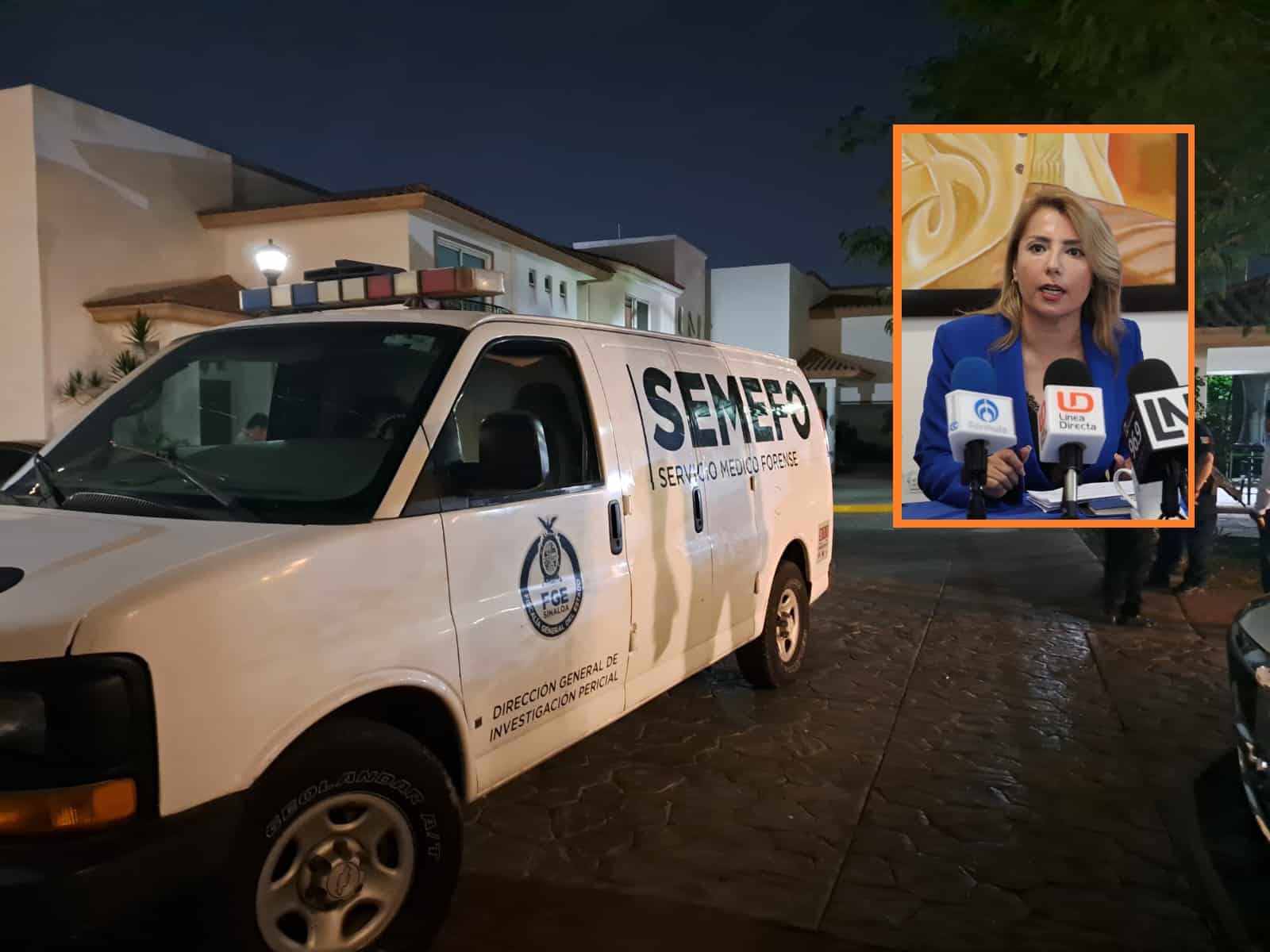 Auto de semefo en lugar del homicidio de Alejo Valenzuela en Culiacán y carita de Roxana Rubio por su opinión sobre el tema