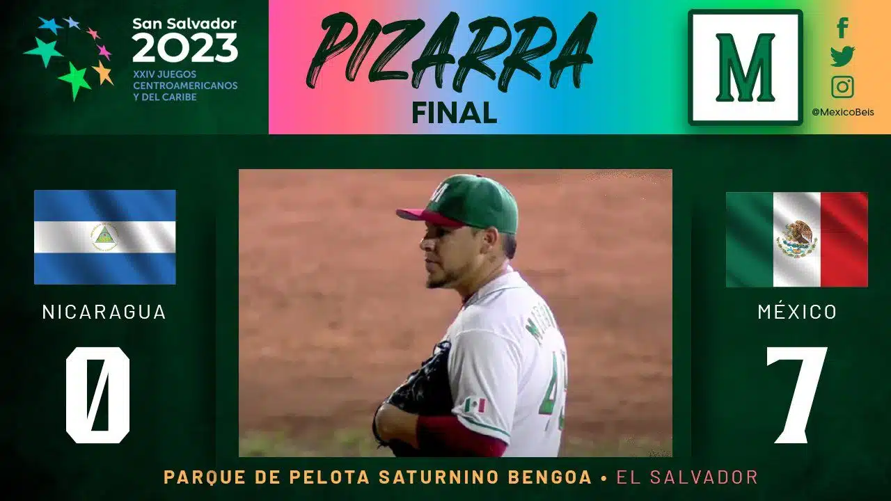 ¡Otra blanqueada! Mexico apaleó a Nicaragua en el béisbol de Centroamericanos 