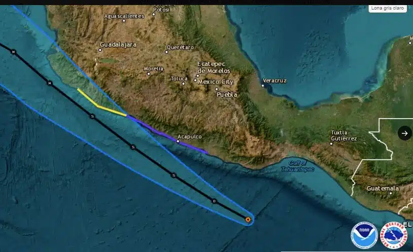 Mapa del clima Pacífico Mexicano