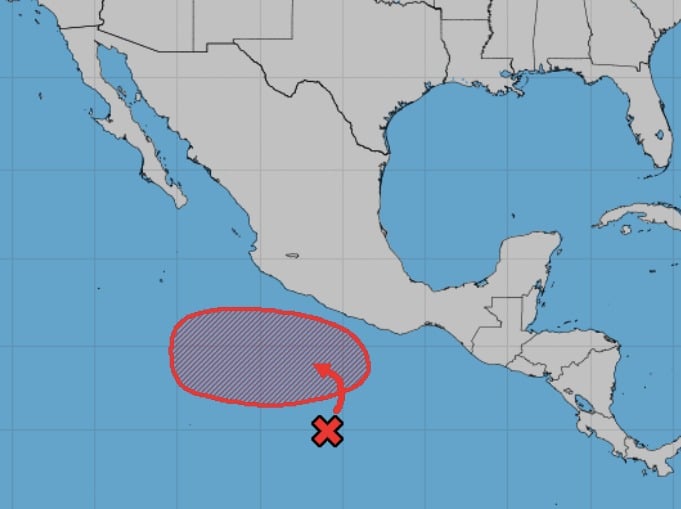 Zona de baja presión en el Océano Pacífico