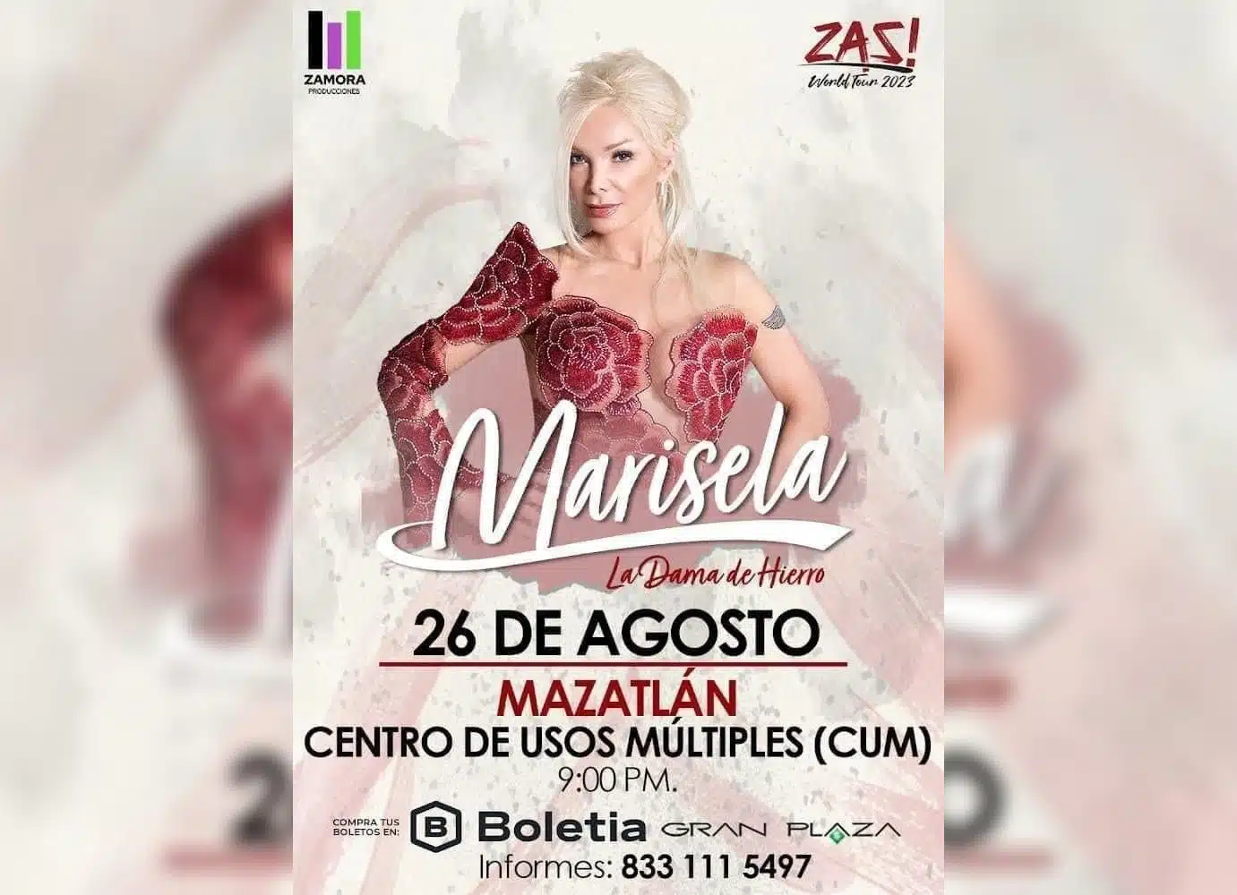 Anuncian concierto de Marisela en Mazatlán; la 