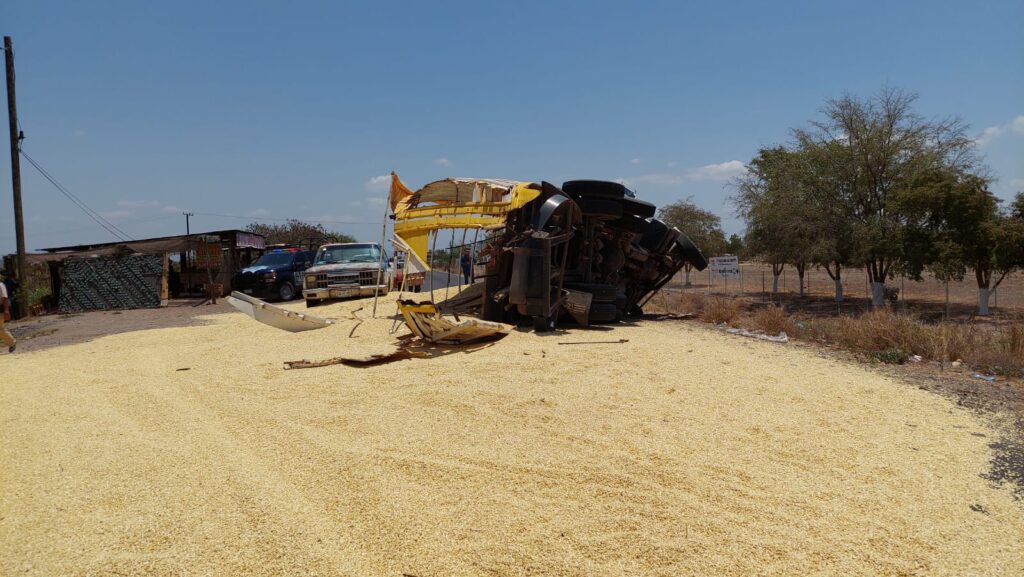 camión cargado con 25 toneladas de maíz fue arrollado por tren en Angostura.