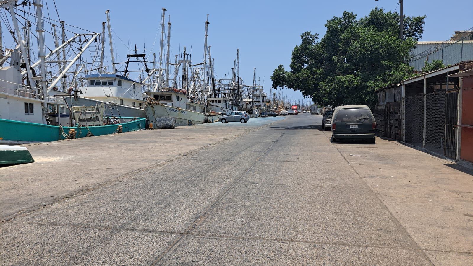 Muelle del Parque Bonfil luce solitario con la veda de camarón