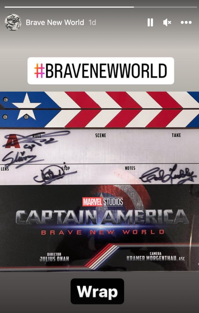 Finaliza rodaje de Capitán América: Brave New World