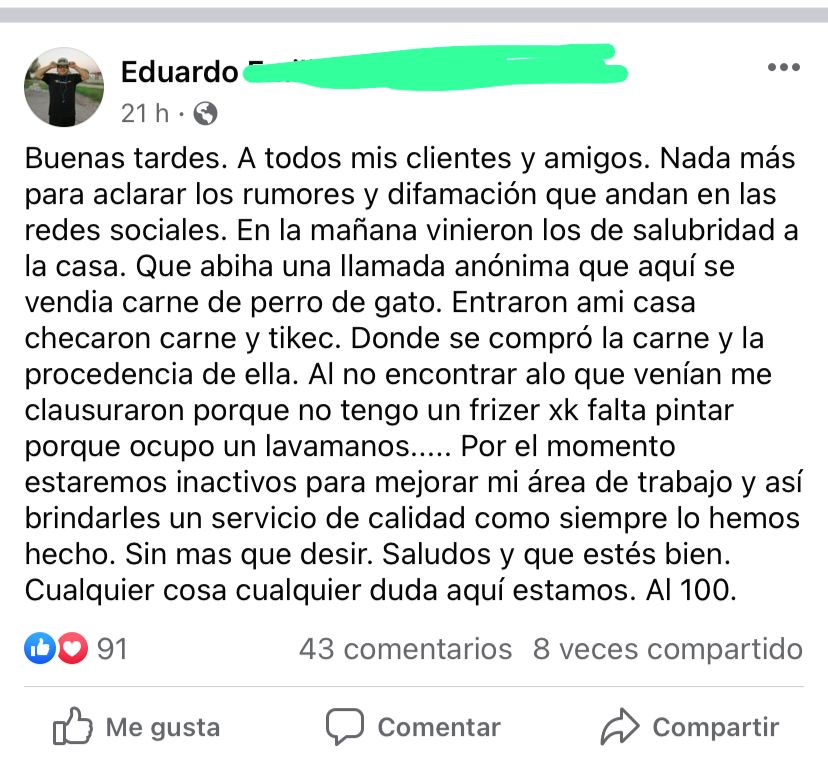 Defienden a taquero de Los Mochis