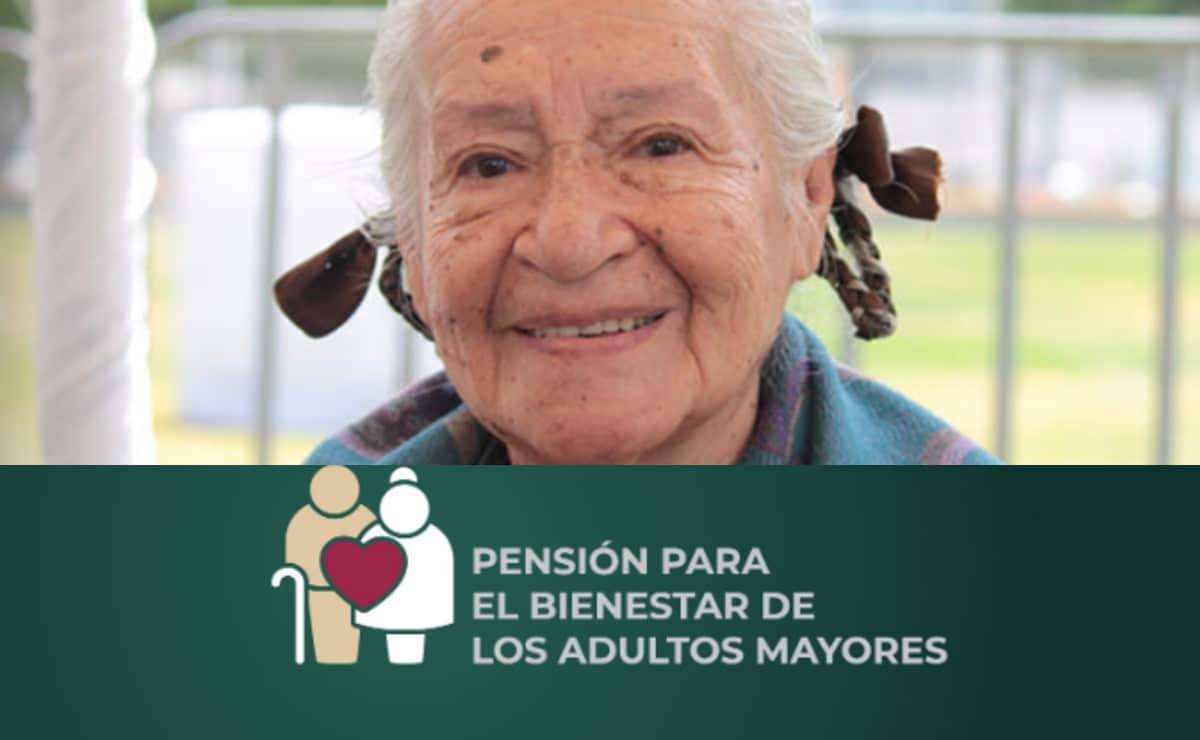 Persona de la tercera edad en publicidad de la pensión del Bienestar
