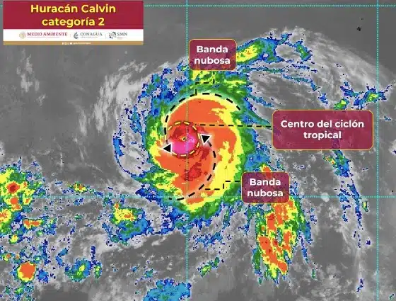 Calvin huracán categoría 2