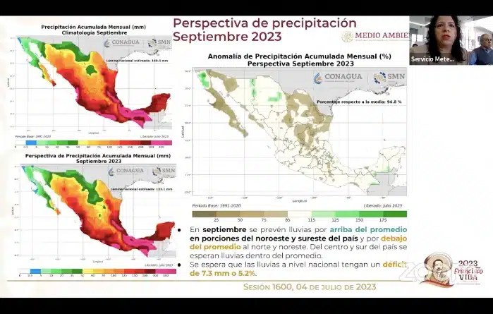 Perspectiva de lluvias para el mes de septiembre de 2023
