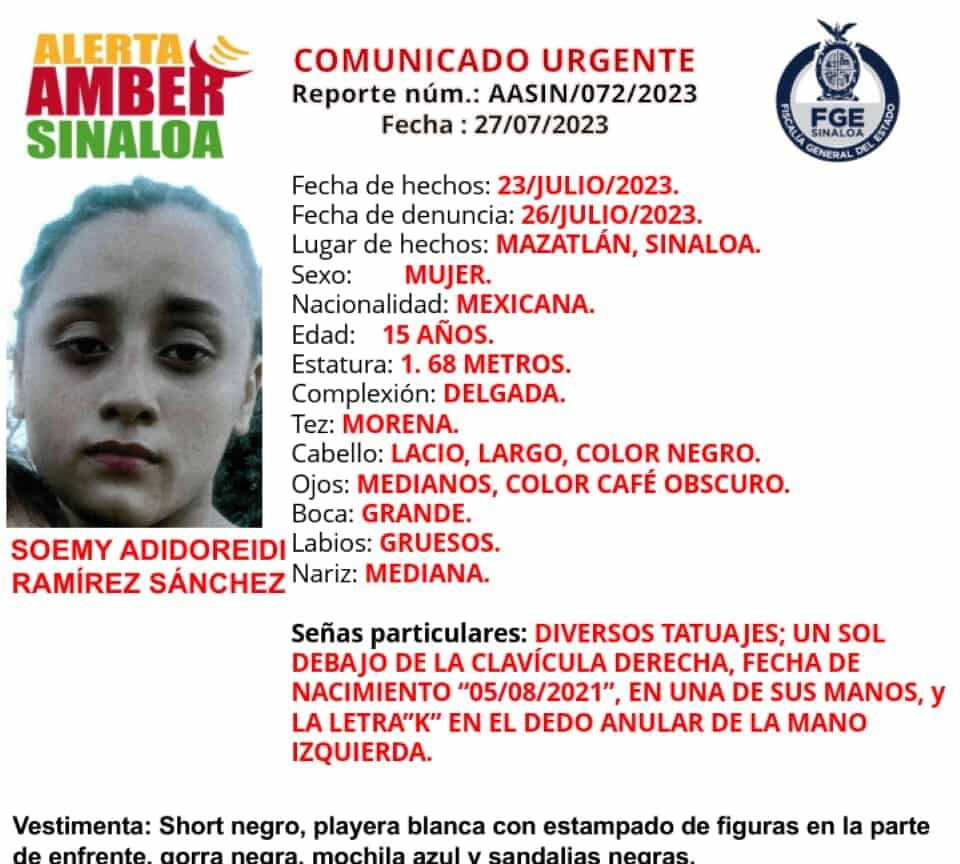 Soemy Adidoreidi desapareció el pasado 23 de julio en la colonia Benito Juárez.